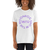 White Short-Sleeve Unisex T-Shirt (Purple Shadow Design)