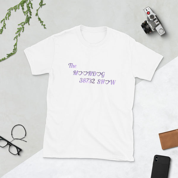 White Short-Sleeve Unisex T-Shirt Purple Flowers