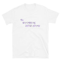 White Short-Sleeve Unisex T-Shirt Purple Flowers