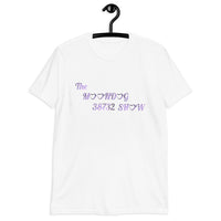 White Short-Sleeve Unisex T-Shirt Purple Flowers