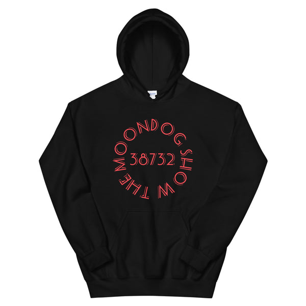 Black Unisex Hoodie - Red Shadow Design