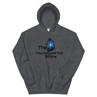 Dark Heather Unisex Hoodie (Black and Blue Wold Design)