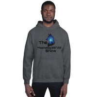 Dark Heather Unisex Hoodie (Black and Blue Wold Design)