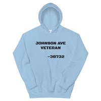 Johnson Ave Veteran Black Design Unisex Hoodie