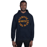 Navy Unisex Hoodie - Orange Design