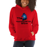 Red Unisex Hoodie (Blue Howling Wolf)