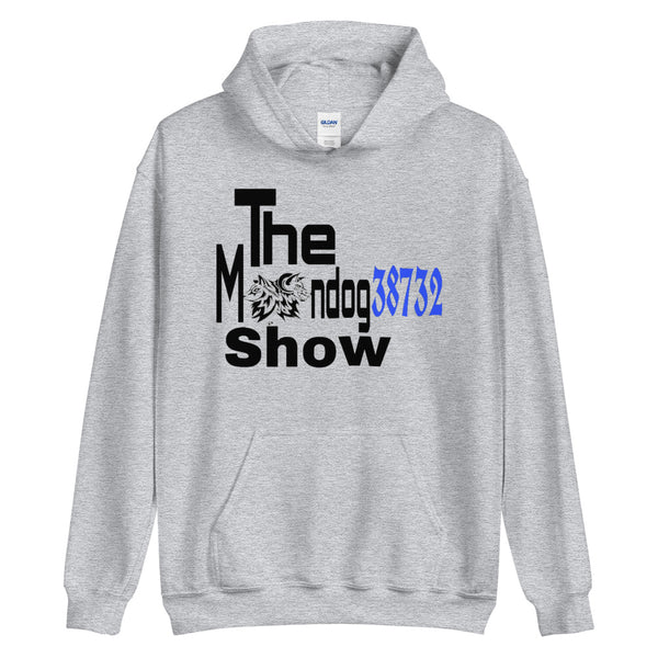 Light gray Unisex Hoodie (Black and Blue design)