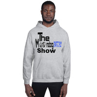 Light gray Unisex Hoodie (Black and Blue design)