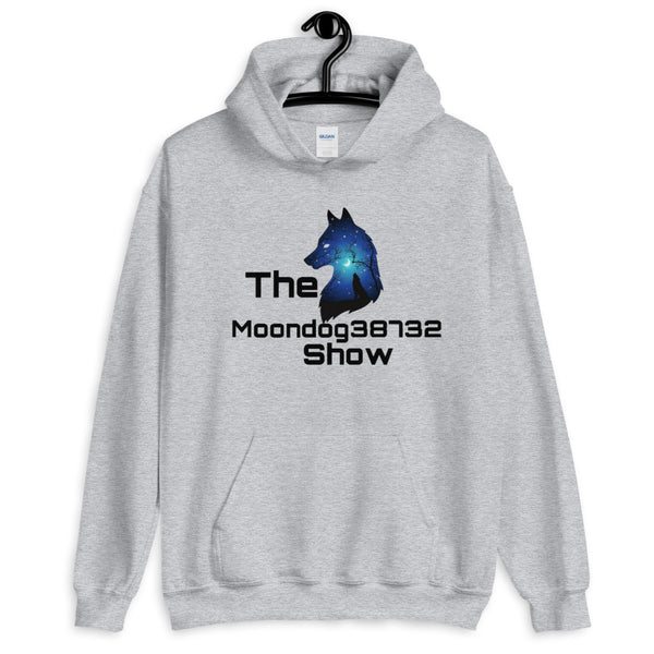 Light gray Unisex Hoodie (Black and Blue Wolf design)