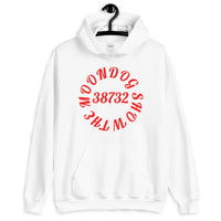 White Unisex Hoodie (Red Design)