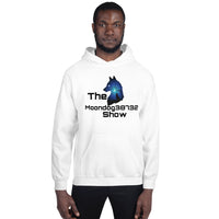 White Unisex Hoodie (Black Wolf design)