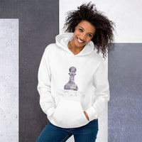 White Unisex Hoodie (Pink Diamond No strings Design)