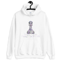 White Unisex Hoodie (Pink Diamond No strings Design)