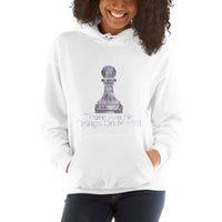 White Unisex Hoodie (Pink Diamond No strings Design)