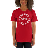 Red Short-Sleeve Unisex T-Shirt (White Design)