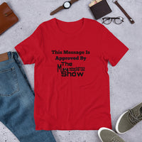 Red Short-Sleeve Unisex T-Shirt (This Message Black Design)