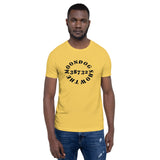 Yellow Short-Sleeve Unisex T-Shirt (Black Design)