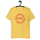 Yellow Short-Sleeve Unisex T-Shirt (Red Design)